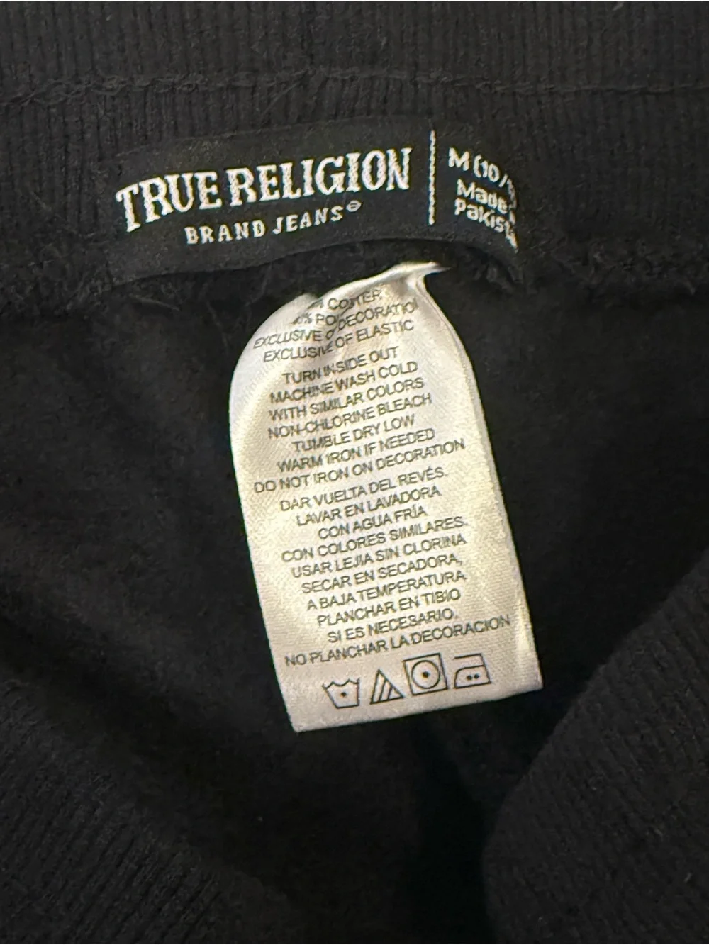 True Religion World Tour Sweat Shorts Kids M 10/12 Black Gold Foil NWT